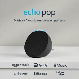 Echo Pop | Altavoz inteligente Bluetooth con Alexa de sonido potente y compacto | Antracita NUEVO SIN ABRIR