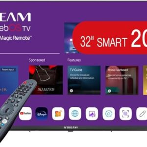 Stream System - WebOS TV Smart 32", HD Ready, LG Magic Remote, HDR10, Frameless (Sin Marco), Control por Voz (LG Thinq AI + Alexa) - Modelo WSTRH3223FTP (2023) [Clase de eficiencia energética F] | NUEVO