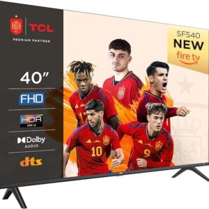 TCL 40SF540-40" FHD Smart TV - HDR & HLG-Dolby Audio-DTS Virtual X/DTS-HD-Metal Bezel-Less-Dual-Band WiFi 5-with Fire OS 7 System [Clase de eficiencia energética F] | NUEVO