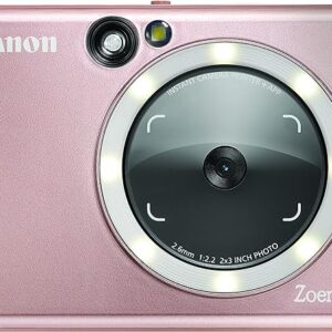 Canon Camera ES Zoemini S2 Cámara instantánea + Papel fotográfico 10 Hojas Zink ZP-2030 (Memoria Micro SD 256 GB, impresión móvil, Bluetooth, Fotos 5x7.6 cm, batería, 3 Modos de grabación) Oro Rosa | NUEVO